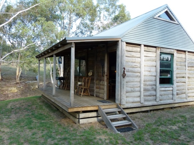 A timber fly fishing hut