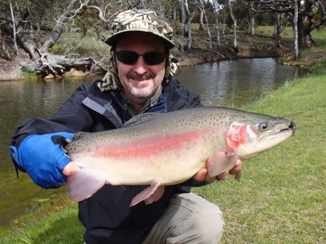 A huge rainbow trout at Rainbow Springs Fly Fishing School