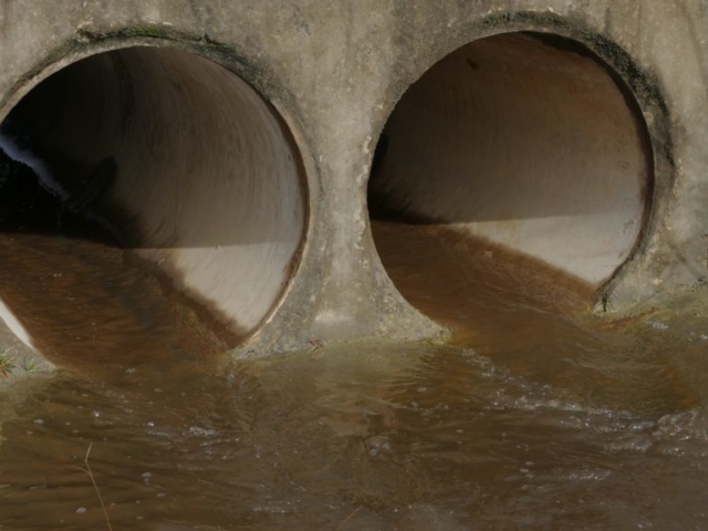 Big pipes under road for flood