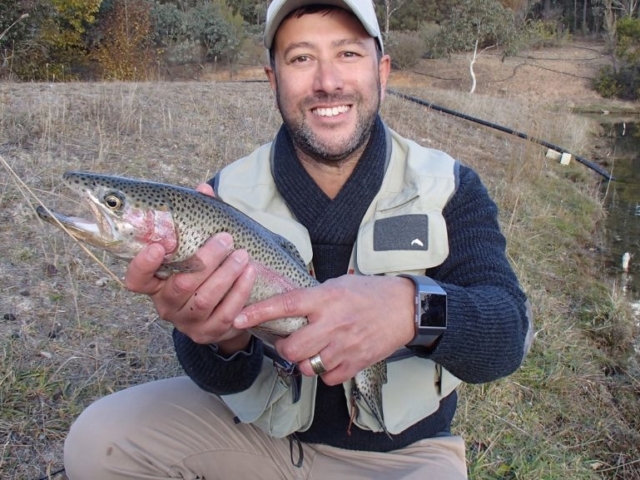 A rainbow trout taken in deep water