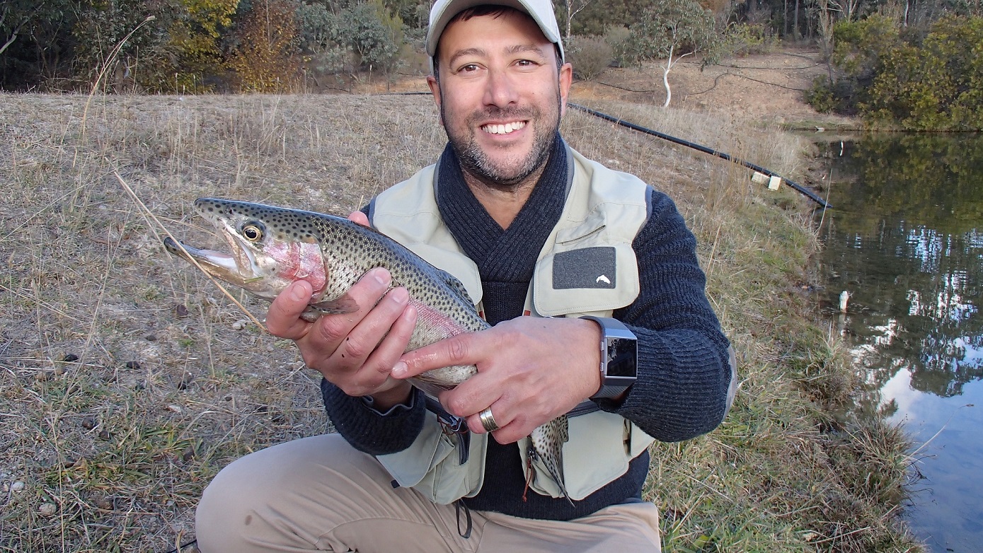 A rainbow trout taken in deep water