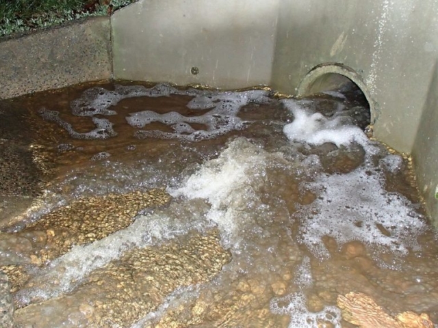Water flowing through pipes