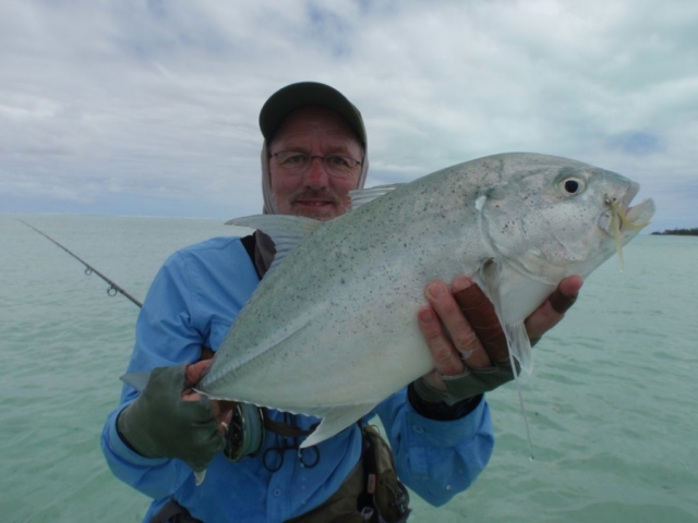 Peter with a nice travally taken on the flats